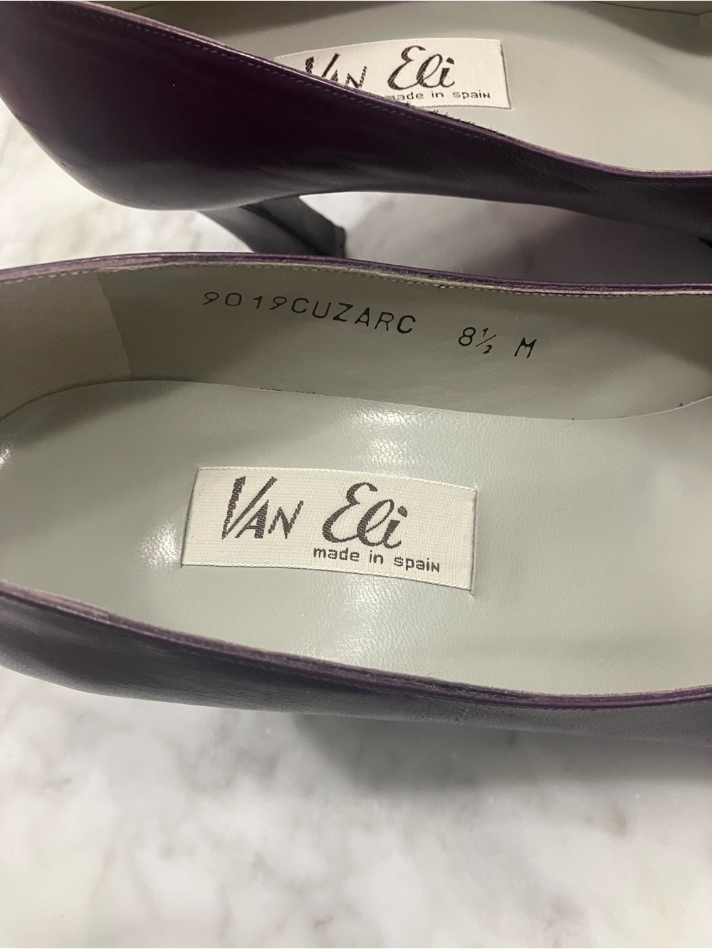 Vintage Van Eli plum purple heels pumps size 8.5 M MADE IN SPAIN WOMENS - Picture 10 of 13